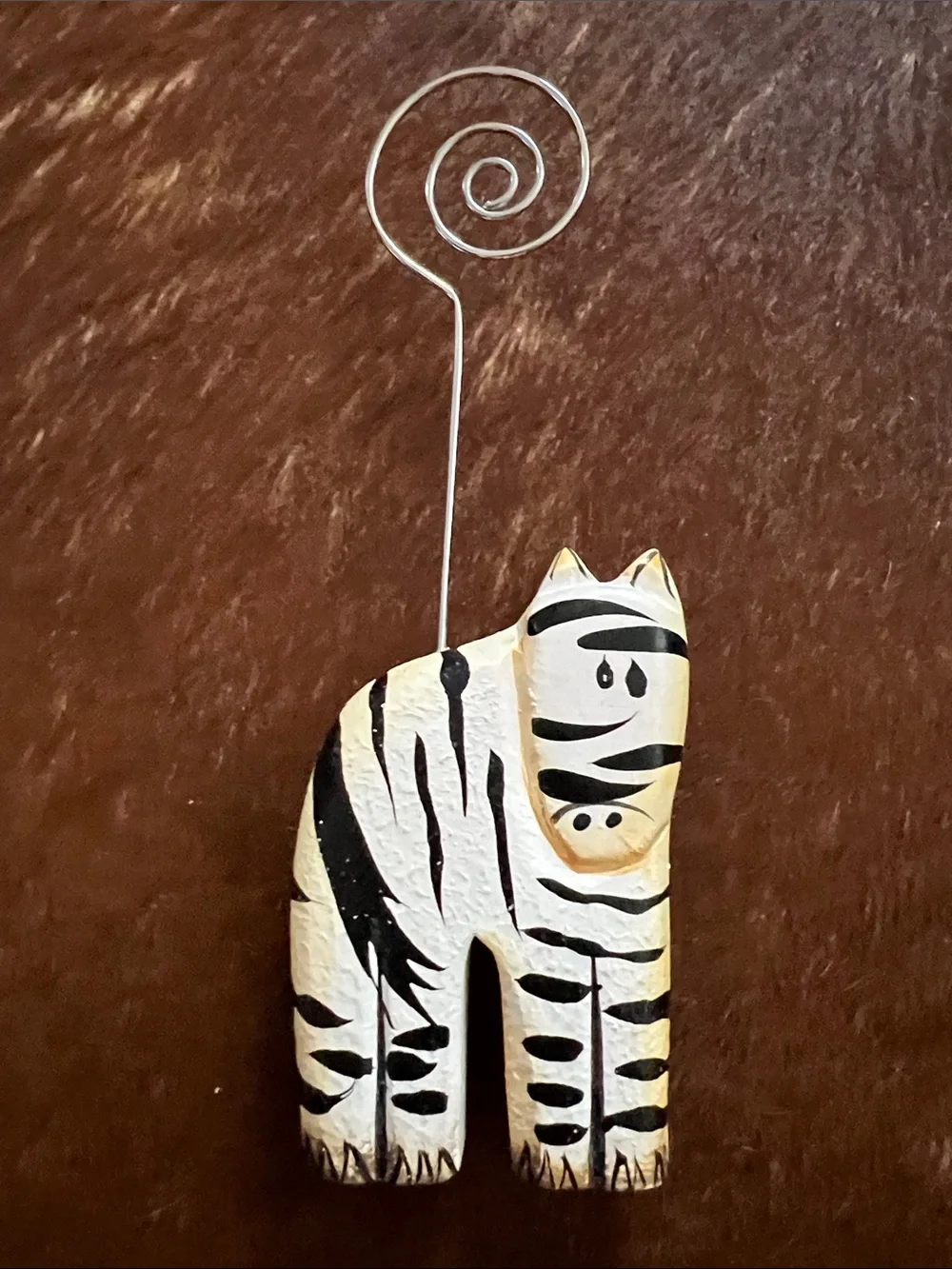 Pier 1 Wild African Animal Wood Photo Memo Note Holders Zebra and Giraffe